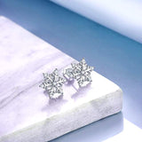 Snowflake Earrings Sterling Silver Snowflake Stud Earrings Winter Jewelry for Women