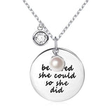 Engraved Inspirational Disc Necklace