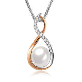Silver Infinity Pearl Lucky Necklace