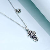 925 Sterling Silver Seahorse Pendant Necklace for Women Hippocampus Necklace Jewelry Gifts