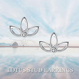 Sterling Silver Lotus flower Earrings for Women
