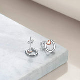 Sterling Silver Horseshoe Stud Earrings Cute Animals Stud Earrings Gifts for Women