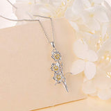 925 Sterling Silver Flowers Daffodil Pendant Necklace for Women