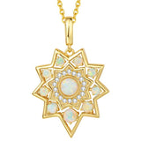 Fire Opal Starburst Necklace