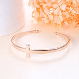 Sterling Silver Faith Hope Love Cross Bangle Bracelet For Women Sister Girlfriend Gift