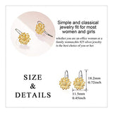 Sunflower dangle earrings Earrings Sterling Silver Gold Plated Filigree Flower Leverback Dangle Earrings for Women Girls