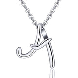 S925 Sterling Silver Necklace 26 Letters Alphabet Charm Pendant