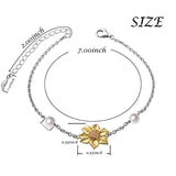 You Are My Sunshine Sunflower Gold Plated S925 Sterling Silver Bracelet