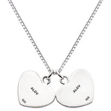 Sterling Silver I just want to tell you I love you Double Heart Necklace