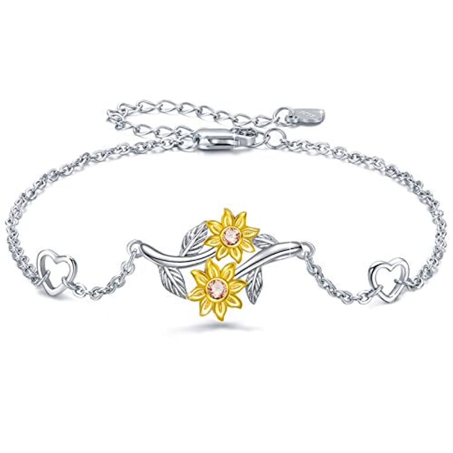 Silver Sunflower Bracelet Jewelry 