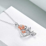 Sterling Silver Rose Flower Pendant Good Luck Irish Jewelry for Women Gifts