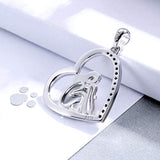 925 Sterling Silver  Always in My Heart Puppy Pendant  Necklace for Girls
