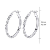 Mother's Day Gifts Sterling Silver Hoop Earrings Small Hoops CZ Hoop Earrings for Women (CZ Hoop Earrings)