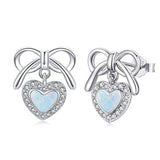 Silver Opal Stud Earrings 