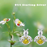 Miraculous Ladybug Earrings  925 Sterling Silver Ladybird Stud Earrings  for Girls with Safety Screw Back Toddler
