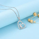 Girls Gymnastics Pendant Necklace Flipping Gymnast Charm S925 Sterling Silver USA Team Inspirational Sports Jewelry for Teens Women