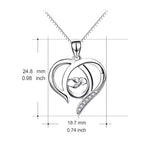 Sterling Silver Mother and Child Hands Necklace Eternal Love Heart Pendant for Women Jewelry