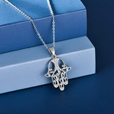 Hamsa Hand necklace Fatima Sterling Silver Necklace Women's Day Gift Hamsa Hand Pendant