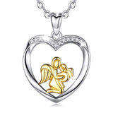 Wholesale Angel Wing Mom Hold Daughter Necklace