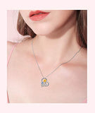 S925 Sterling Silver Gold Plated You Are My Sunshine Sunflower Pendant Necklace