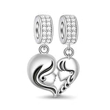 Silver Mom and Daughter Dangles Charms