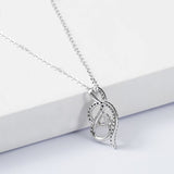 Mom holds my hand with dancing note Necklaces for Women Sterling Silver Pendant Necklace For Mom Grandma Mother Wife