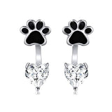 Silver Puppy paw Stud Earrings  Animal Stud Earrings 