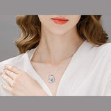 Sterling Silver Penguin in heart Animal Heart Pendant Necklace for Women