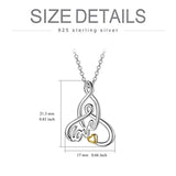 Sterling Silver Celtic Knot Pendant Necklace, Irish Gifts for Women Girls Sisters Celtic Jewelry Family Amulet Gifts