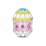 Silver Easter Egg with Cubic Zirconi Charm 