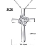 925 Sterling Silver Cubic Zirconia Faith Hope Love Cross Pendant Necklace for Women Teen Girls Christian Birthday Christmas Gifts