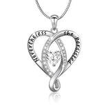 Silver CZ Love Heart Pendant Necklace