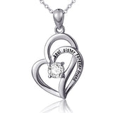 Silver Cubic Zirconia Love Heart Necklace