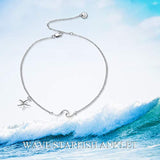 Wave Starfish Anklet for Women Sterling Silver Jewelry Gifts