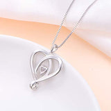 925 Sterling Silver CZ Love Heart Pendant Necklace Gift For Women Girls Mum