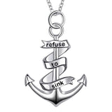 925 Sterling Silver Engraved Anchor Pendant Necklace Gifts for Nautical Sailors Pirate Friends