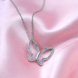 925 Sterling Silver Butterfly Pendant Necklace for Girls Jewelry