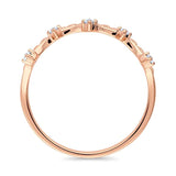 Rose Gold Plated Sterling Silver Cubic Zirconia CZ Crown Bead Promise Ring