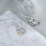 S925 Sterling Silver Dangle Drop Hummingbird Earrings Jewelry Gifts for Women Girls Birthday
