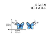 Sterling Silver Butterfly Stud Earrings for Women, Crystals from Swarovski,  for Women