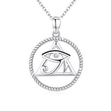 Silver Eye of Horus Necklace Evil Eye Pendant Necklace 