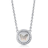 Mother of Pearl MOP Butterfly Pendant Necklace 