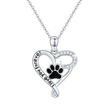  Silver Dog Paw Cute Animal Necklace