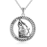  Silver Wolf Celtic Pendant
