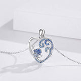 Animal Necklace 925 Sterling Silver Whale Animal Jewelry Heart Pendant Necklace for Women/Girlfriend Teens Gift