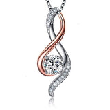 Silver Rose gold plated Infinity  Pendant Necklace
