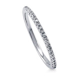 Rhodium Plated Sterling Silver Wedding Half Eternity Band Ring Made with Swarovski Zirconia