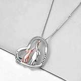 Elephant Gifts for Women Sterling Silver Elephant Necklace Cute Animal Heart Pendant Jewelry