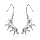 Silver Unicorn Cute Animal Jewelry Dangles Earrings