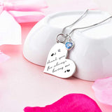 Mother's Birthday Gift Necklace S925 Sterling Silver heart CZ Mom Necklace for Women